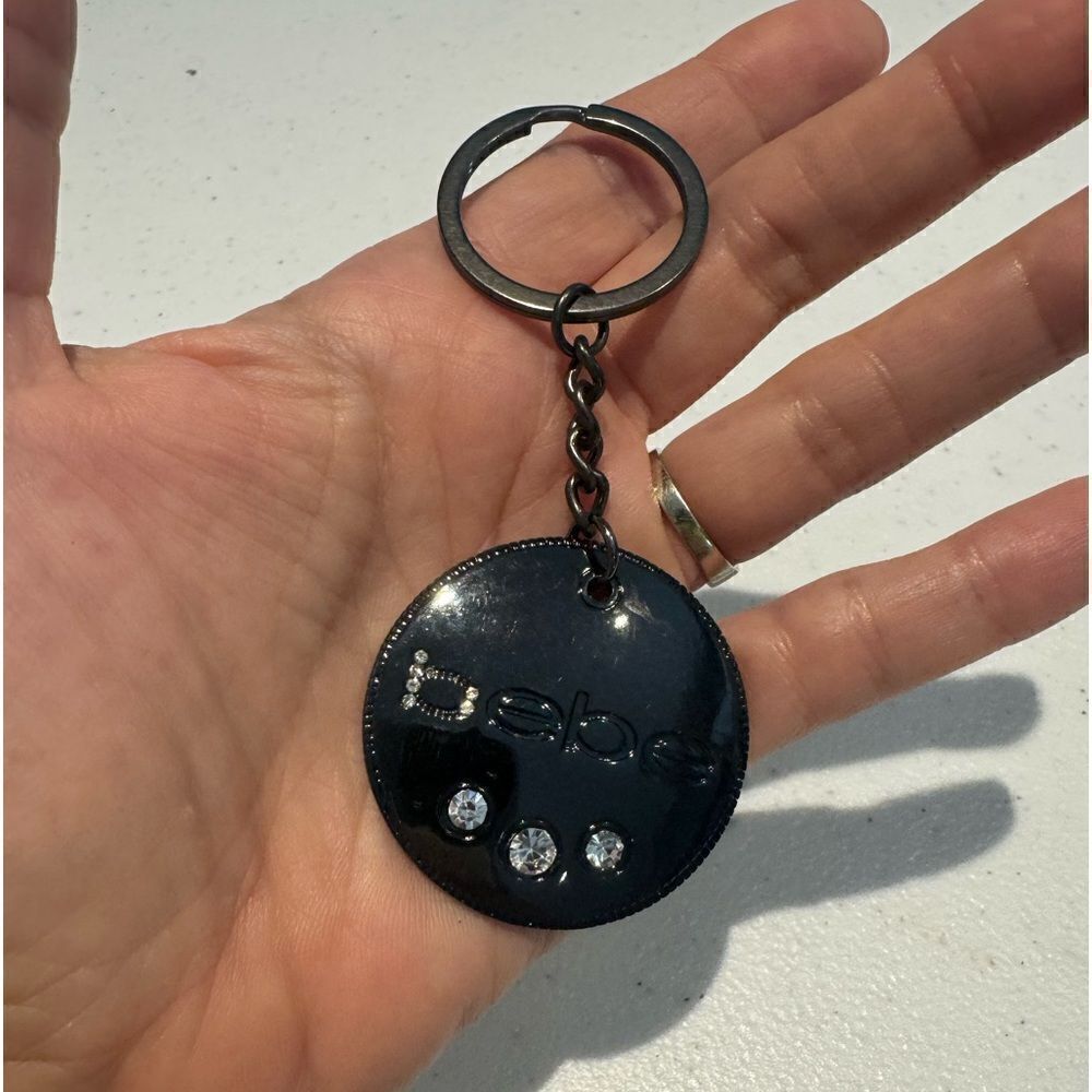 New Bebe Gunmetal Tone Keychain